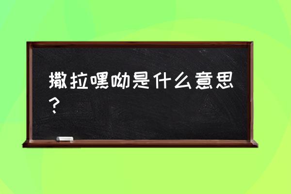 撒拉嘿呦在中文表示什么 撒拉嘿呦是什么意思？